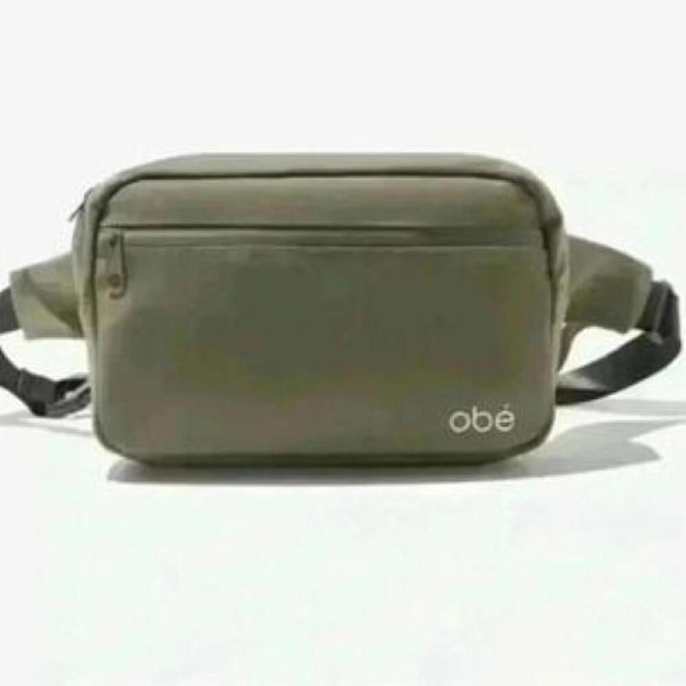 Obe Olive Green Fanny Pack Belt Bag Nylon Spandex Zip Buckle $40 NWT!